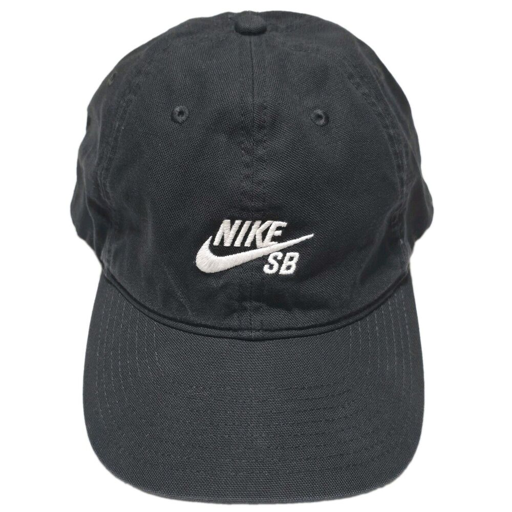 Nike SB Club Unstructured Skate Cap Size L/XL Adjustable Black / White Hat